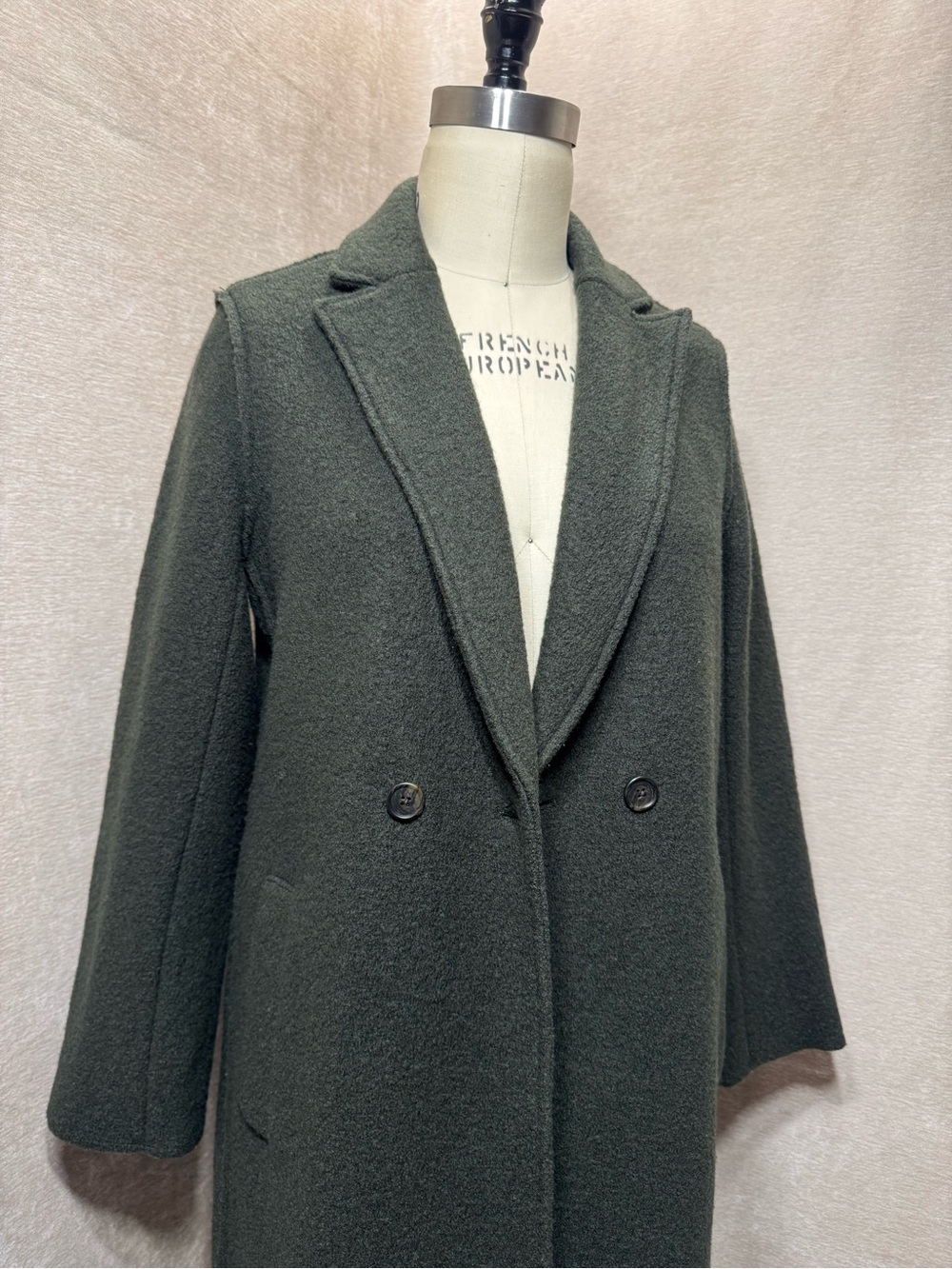 Women's JCrew Olive Green Daphne Wool Coat | 6 - Picture 3 of 11